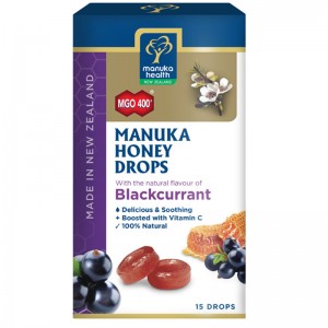 마누카헬스 마누카꿀 드롭스 마누카꿀 사탕 15팩 65g/Manuka Health Manuka Honey Drops Blackcurrant 15 Pack 65g