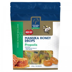 마누카헬스 마누카허니 드롭스 프로폴리스 사탕/Manuka Health Manuka Honey Drops Propolis Pouch 55 Lozenges 250g