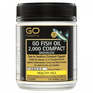 GO Healthy Fish Oil 2000 Compact Odourless 230 Softgel Capsules