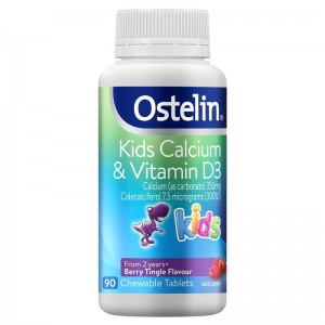 오스텔린 Ostelin Kids Calcium & Vitamin D3 - Calcium & Vitamin D for Children - 90 Chewable Tablets