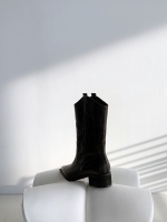 Narrow square western boots (brown)