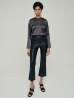 Zip Opening Faux Leather Trouser