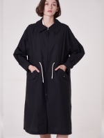 thin long coat _black