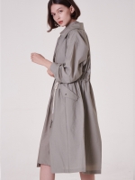 thin iong coat _khaki-grey