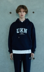 UL:KIN UKN Logo Embroidery Hoodie_Navy
