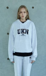 UL:KIN UKN Logo Embroidery Hoodie_Light Grey