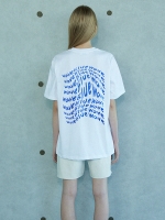 UL:KIN X KWJ Blue Wave Logo Embroidery T-shirts_White