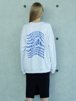 UL:KIN X KWJ Blue Wave Typo-art Sweatshirts_Light Grey
