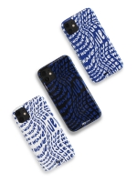 UL:KIN X KWJ Blue Wave Phone Case_Blue/White