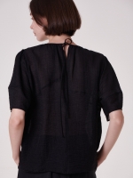 layer chiffon blouse-BK-