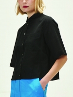 pleats short shirt(bk)